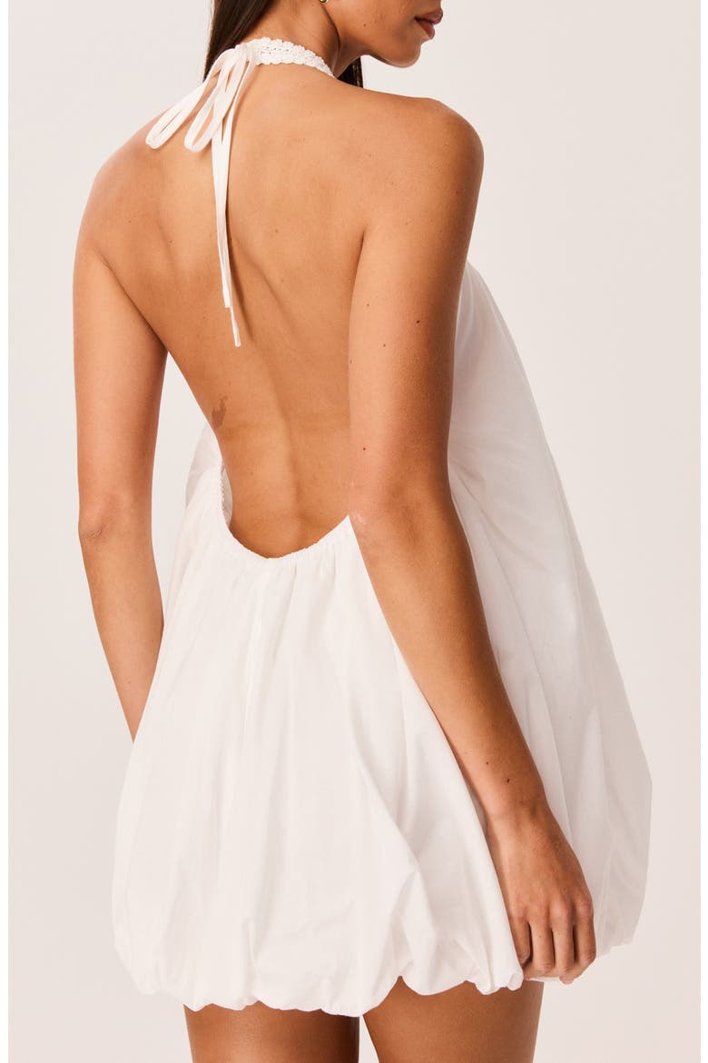 Valencia Halter Bubble Minidress, Alternate, color, WHITE