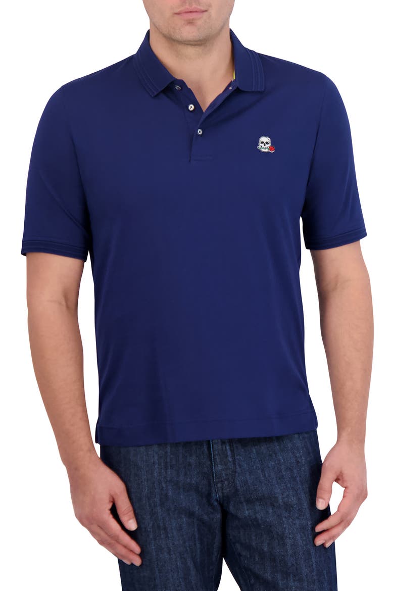 The Player Solid Cotton Jersey Polo, Main, color, NAVY