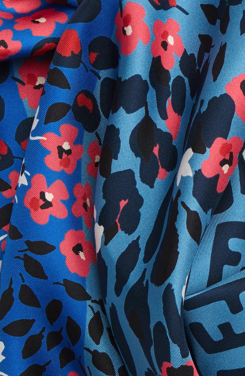 Fendi Floral Logo Silk Scarf, Alternate, color,