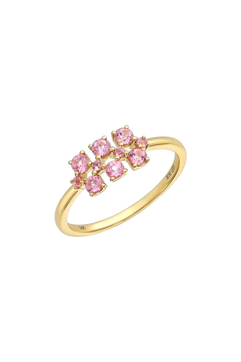 14K Gold Semiprecious Stone Stackable Ring, Main, color, 14K YELLOW GOLD PINK TOPAZ