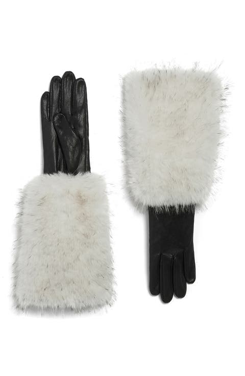 Robi Tipped Faux Fur Cuff Gloves
