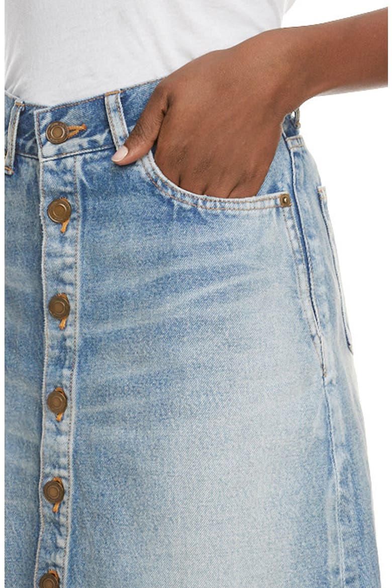 Knee Length Denim Skirt, Alternate, color, SANTA MONICA BLUE