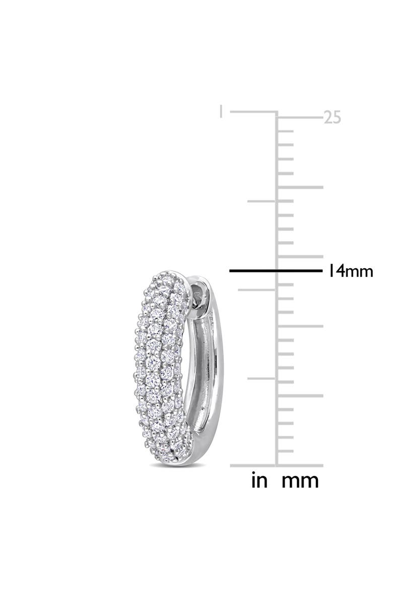 Moissanite Multi-Row Hoop Earrings, Alternate, color, Sterling Silver