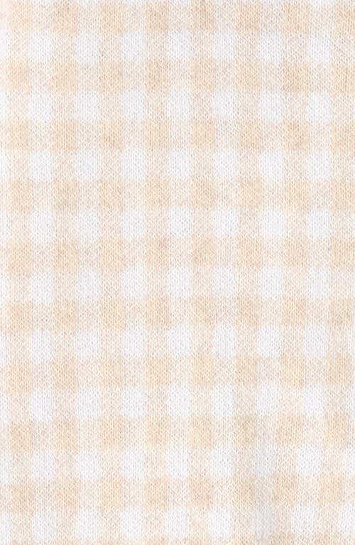 Nordstrom Short Sleeve Sweater & Leggings Set In Beige Gingham- Beige