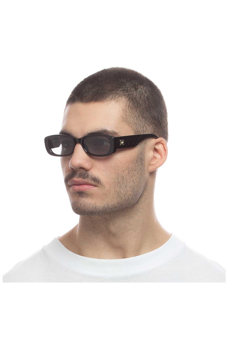 Unreal 52mm Quilted Square Sunglasses, Alternate, color, BLACK
