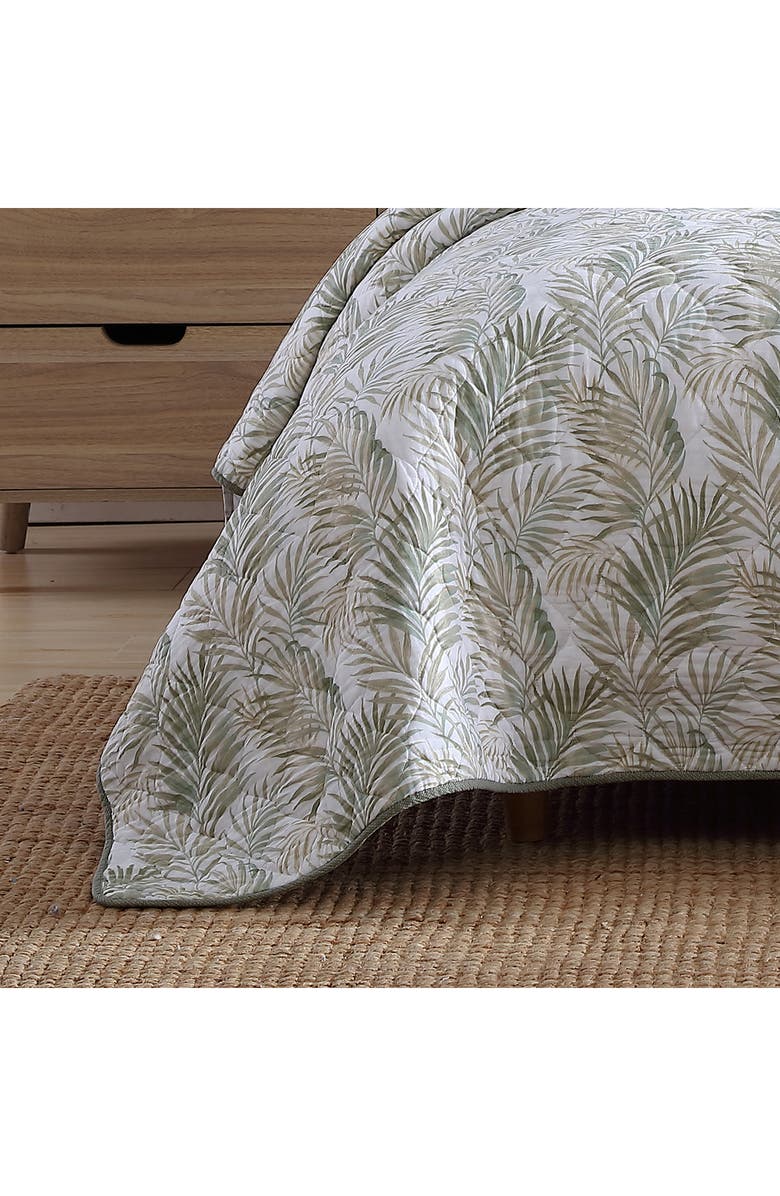 Tommy Bahama Maui Palm 3-Piece Quilt Set, Alternate, color, Sage Aqua