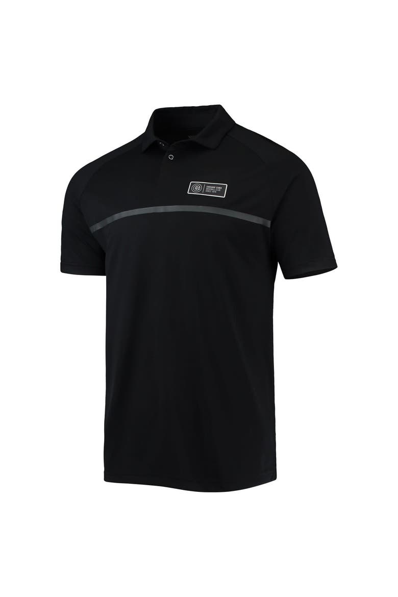 Men's Levelwear Black Chicago Cubs Sector Raglan Polo, Alternate, color, Black