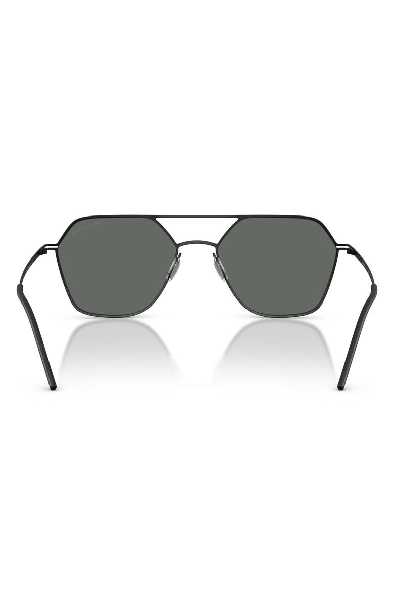 ARMANI 54mm Square Sunglasses, Alternate, color, Matte Black / Dark Grey