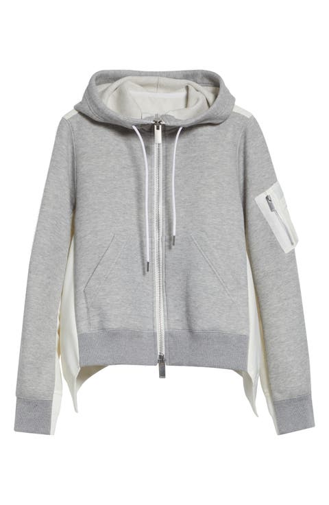 Sponge Sweat x Nylon Twill Full Zip Hoodie