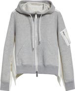 Sacai Sponge Sweat x Nylon Twill Full Zip Hoodie