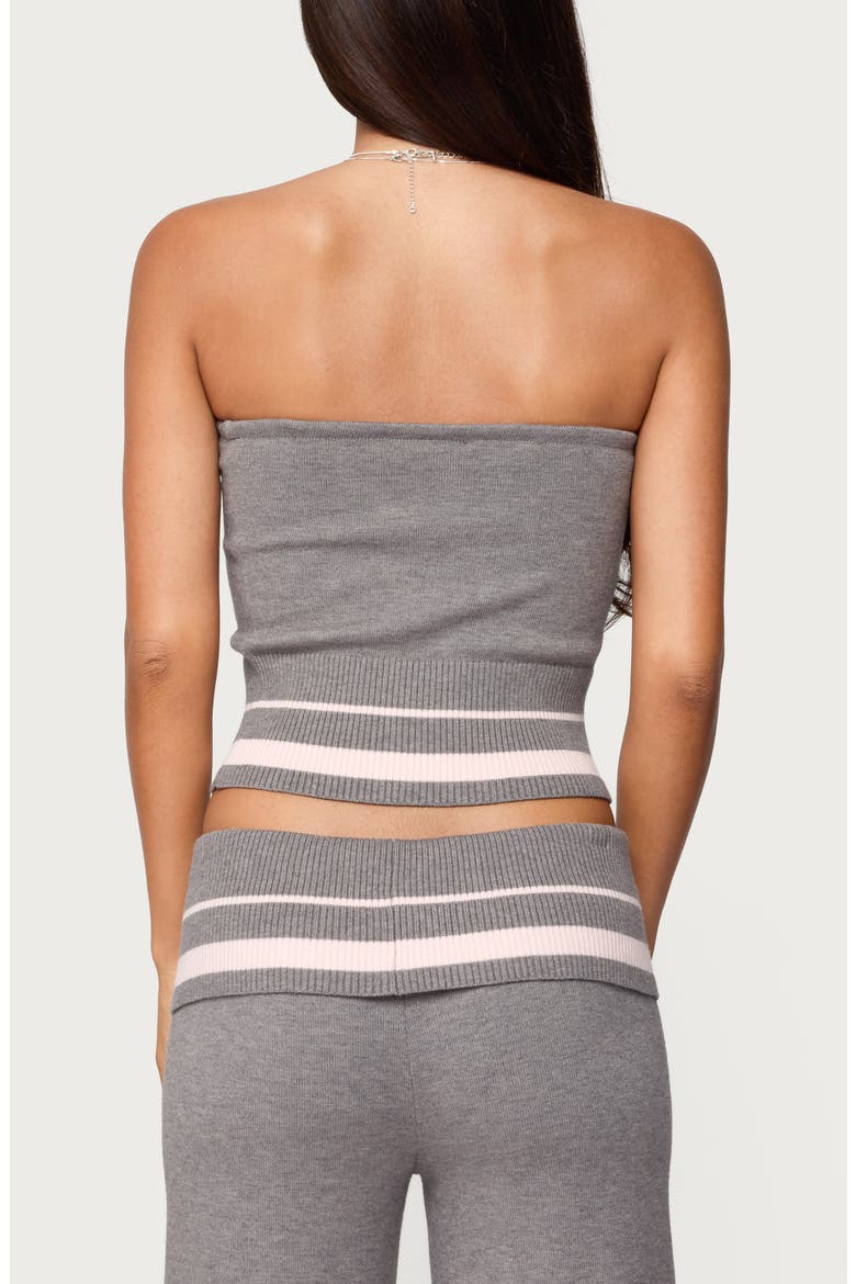 Kaliya Stripe Strapless Knit Top, Alternate, color, GRAY-MELANGE