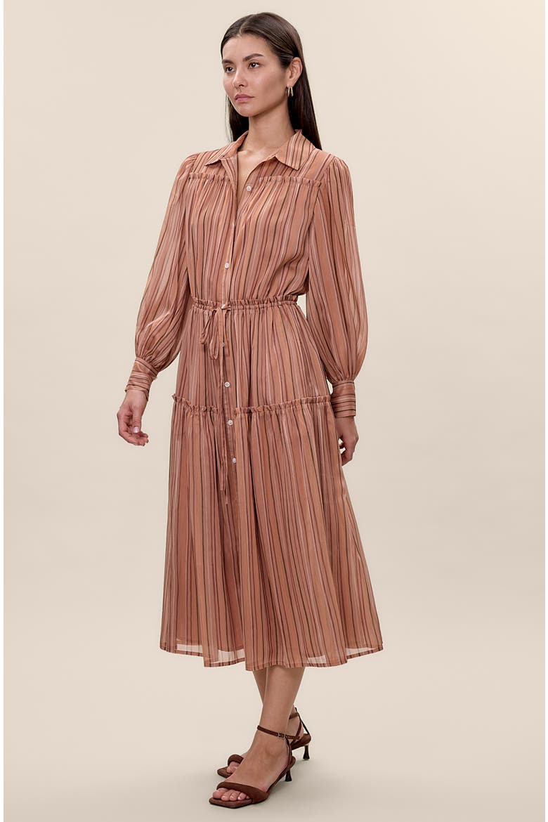 Celeste Stripe Dress, Alternate, color, Persimmon Stripe Multi