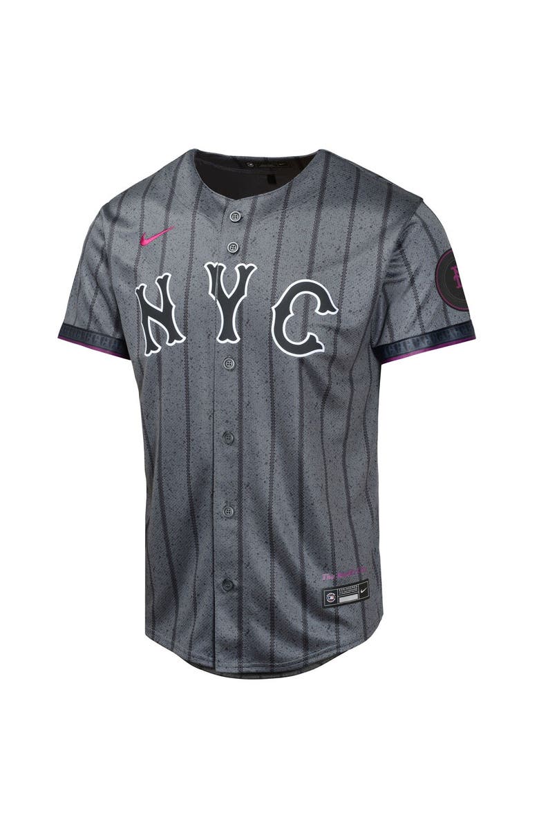 Nike Youth Nike Francisco Lindor Graphite New York Mets 2024 City Connect Limited Player Jersey, Alternate, color, Graphite
