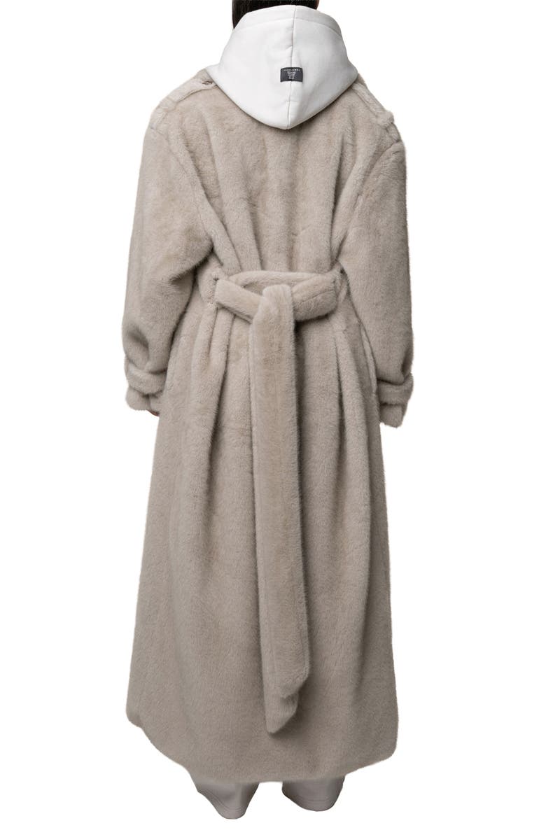 JLUXLABEL Uptown Belted Faux Fur Longline Coat, Alternate, color, Gray