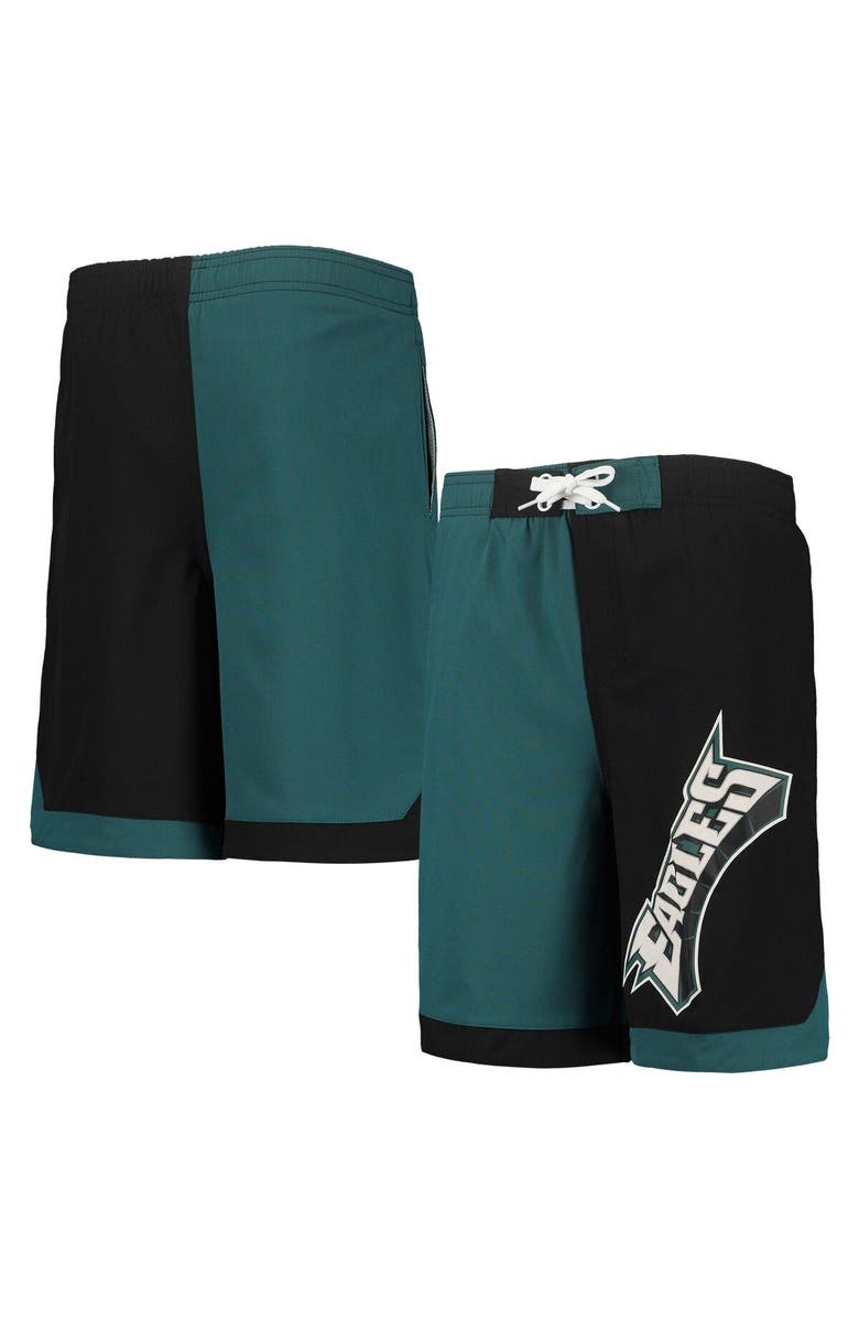 Outerstuff Youth Midnight Green/Black Philadelphia Eagles Conch Bay Board Shorts, Main, color, 