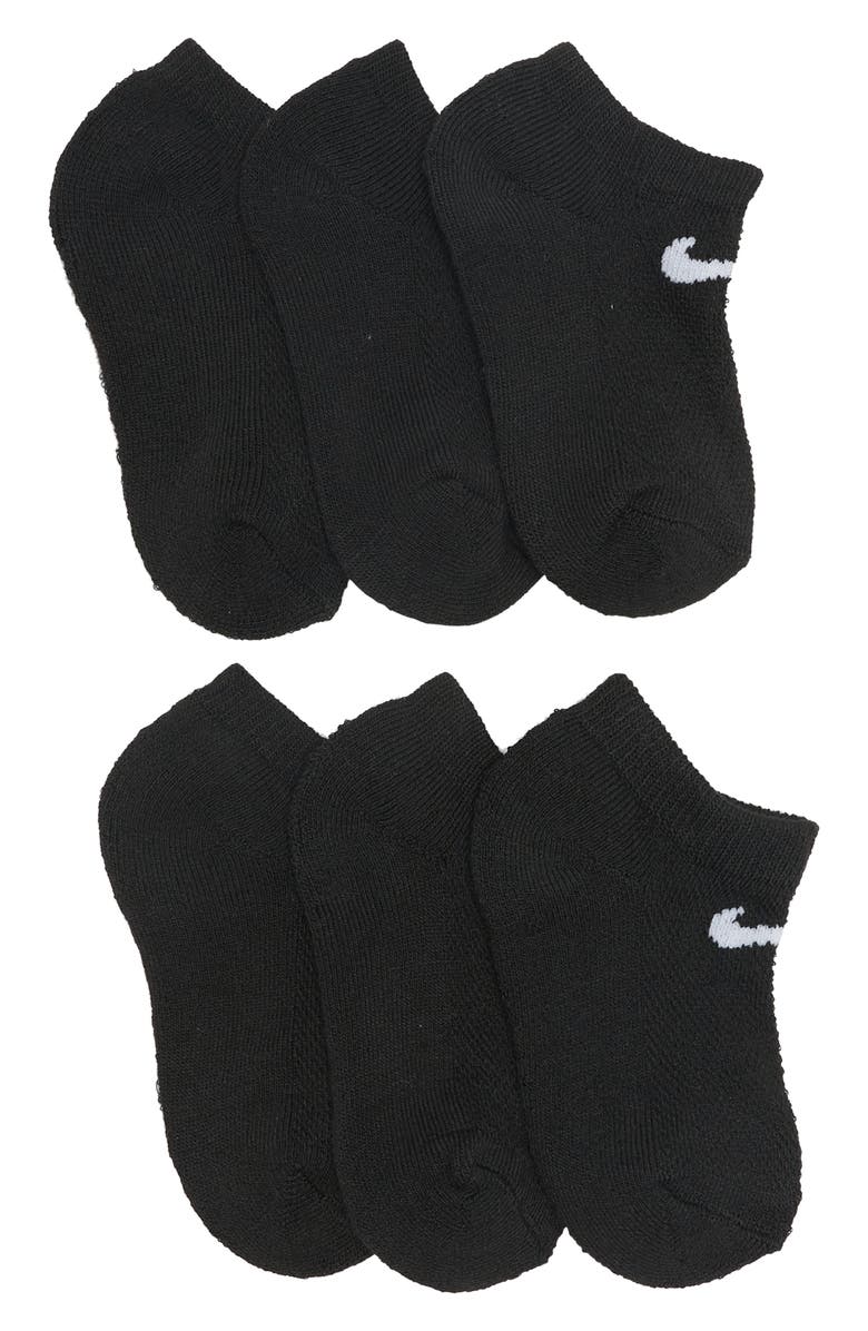 Nike Kids' 6-Pack Mesh Cushion No-Show Active Socks, Main, color, Black