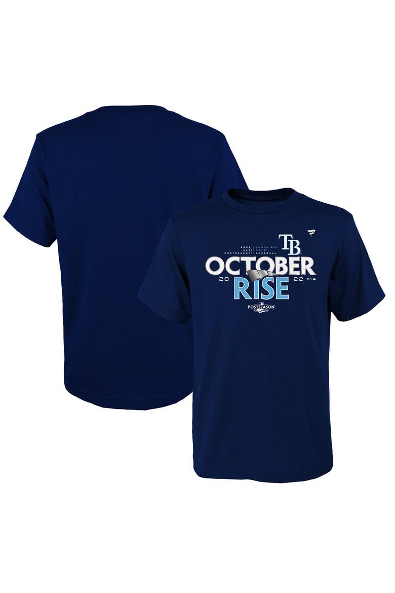 Youth Fanatics Branded Navy Tampa Bay Rays 2022 Postseason T-Shirt, Main, color, Navy