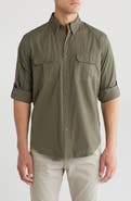 Brooks Brothers Canvas Safari Regular Fit Button-Down Shirt