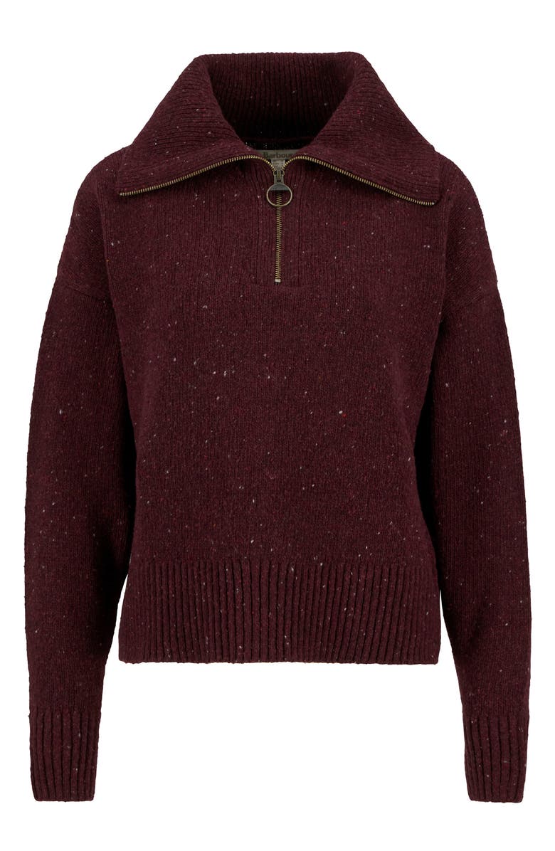 Barbour Lavensdale Wool Blend Half-Zip Sweater, Alternate, color, Black Cherry