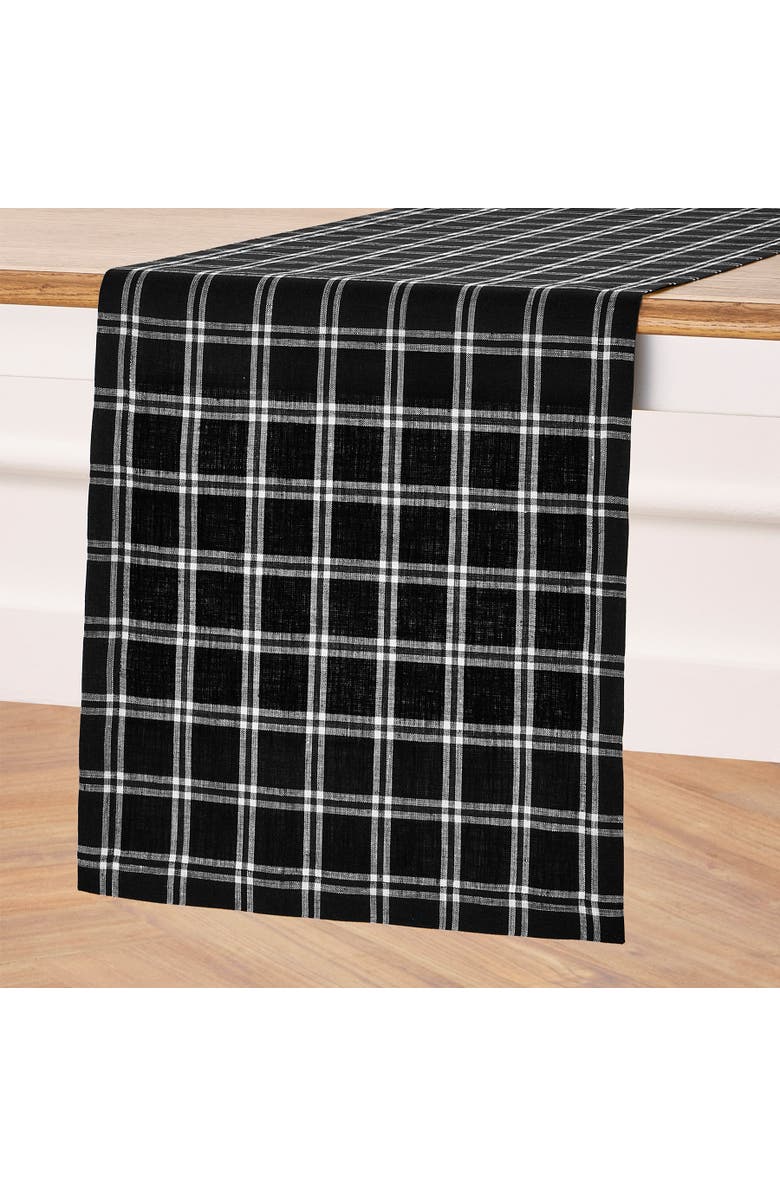 Solino Home Linen Table Runner for Dining Table, Holiday and Everyday Table Decor - Marseille Plaid, Alternate, color, 