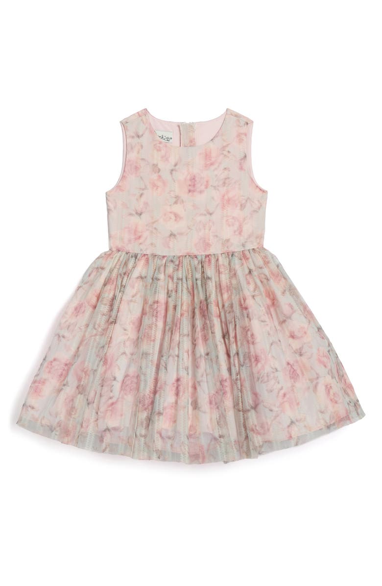 Pippa & Julie Kids' Chloe Floral Print Tulle Dress & Shrug Set, Alternate, color, Mauve