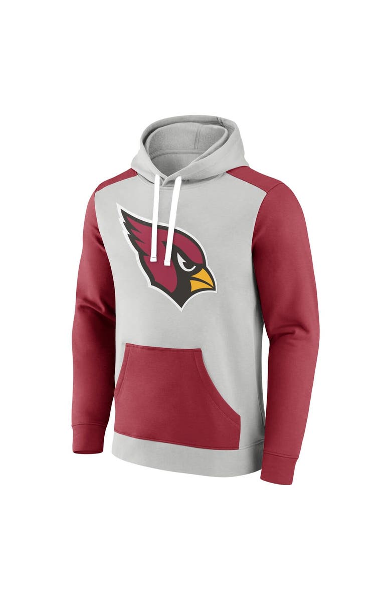 FANATICS Men's Fanatics Branded Silver/Cardinal Arizona Cardinals Big & Tall Team Fleece Pullover Hoodie, Alternate, color, Silver