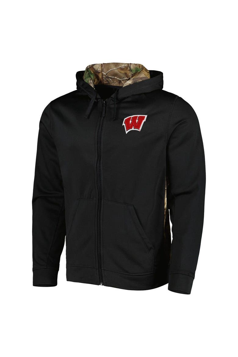 Men's Dunbrooke Black/Camo Wisconsin Badgers Decoy Full-Zip Hoodie, Alternate, color, Camo