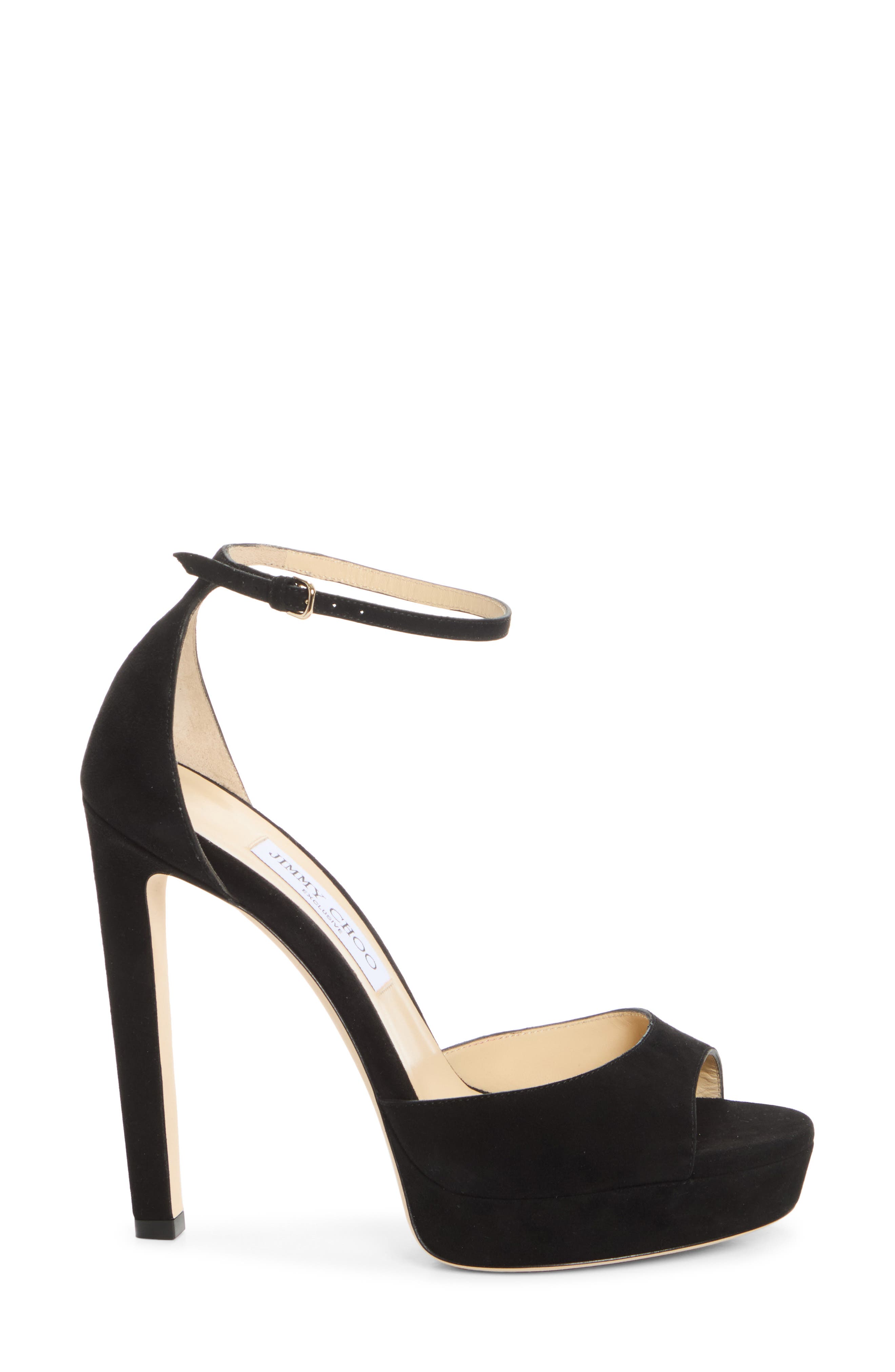 Pattie Leather Platform Sandal, Alternate, color, BLACK