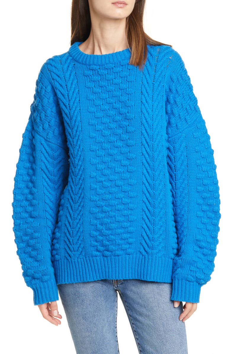 Tory Sport by Tory Burch Tory Sport Oversize Merino Wool Blend Sweater, Main, color, 