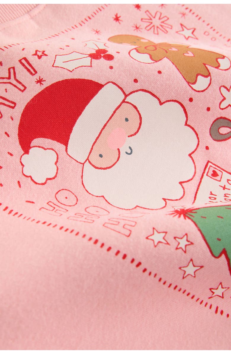 NEXT Kids' Christmas Graphic Sweatshirt & Flare Leggings Set, Alternate, color, Pink