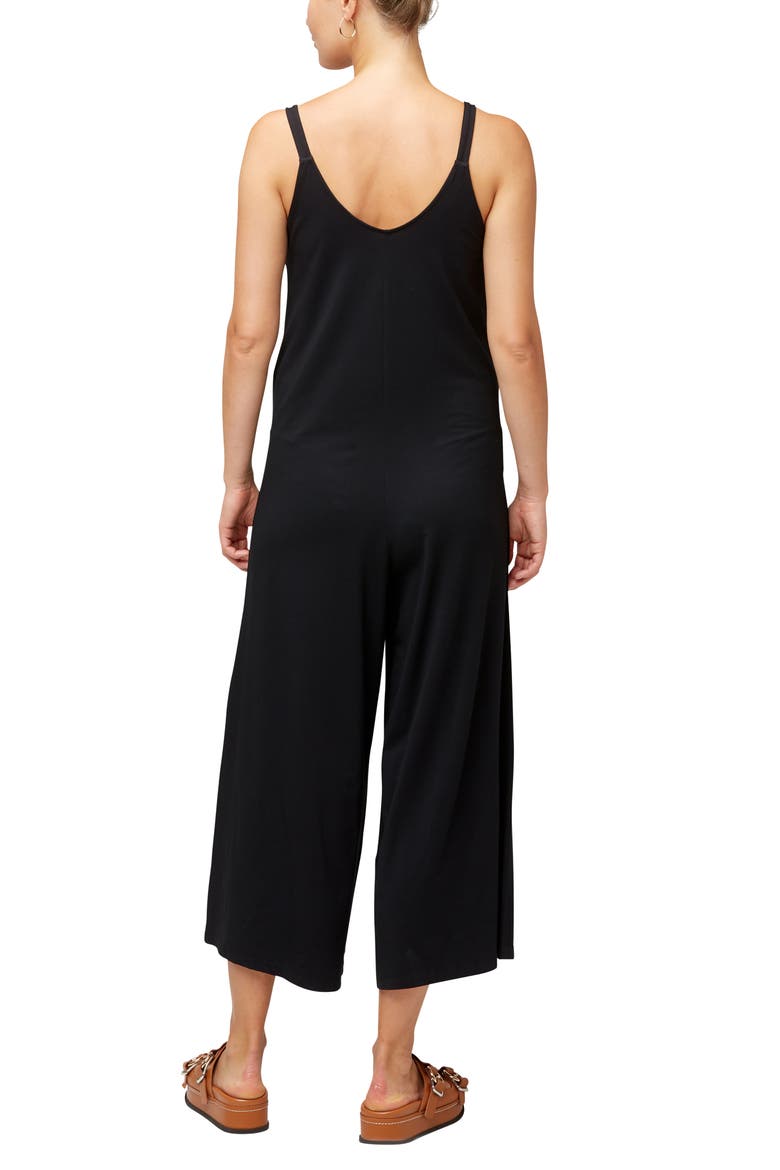 Chelsea Wide Leg Maternity/Nursing Jumpsuit, Alternate, color, BLACK