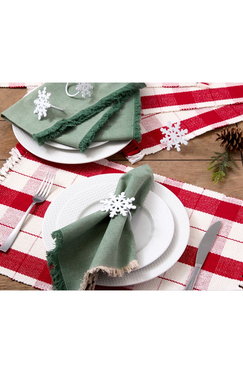 Design Imports Snowflake Set of 4 Napkin Rings, Alternate, color, White Snowflake