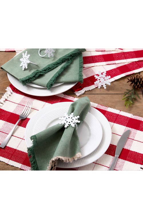 Design Imports Snowflake Set Of 4 Napkin Rings In White