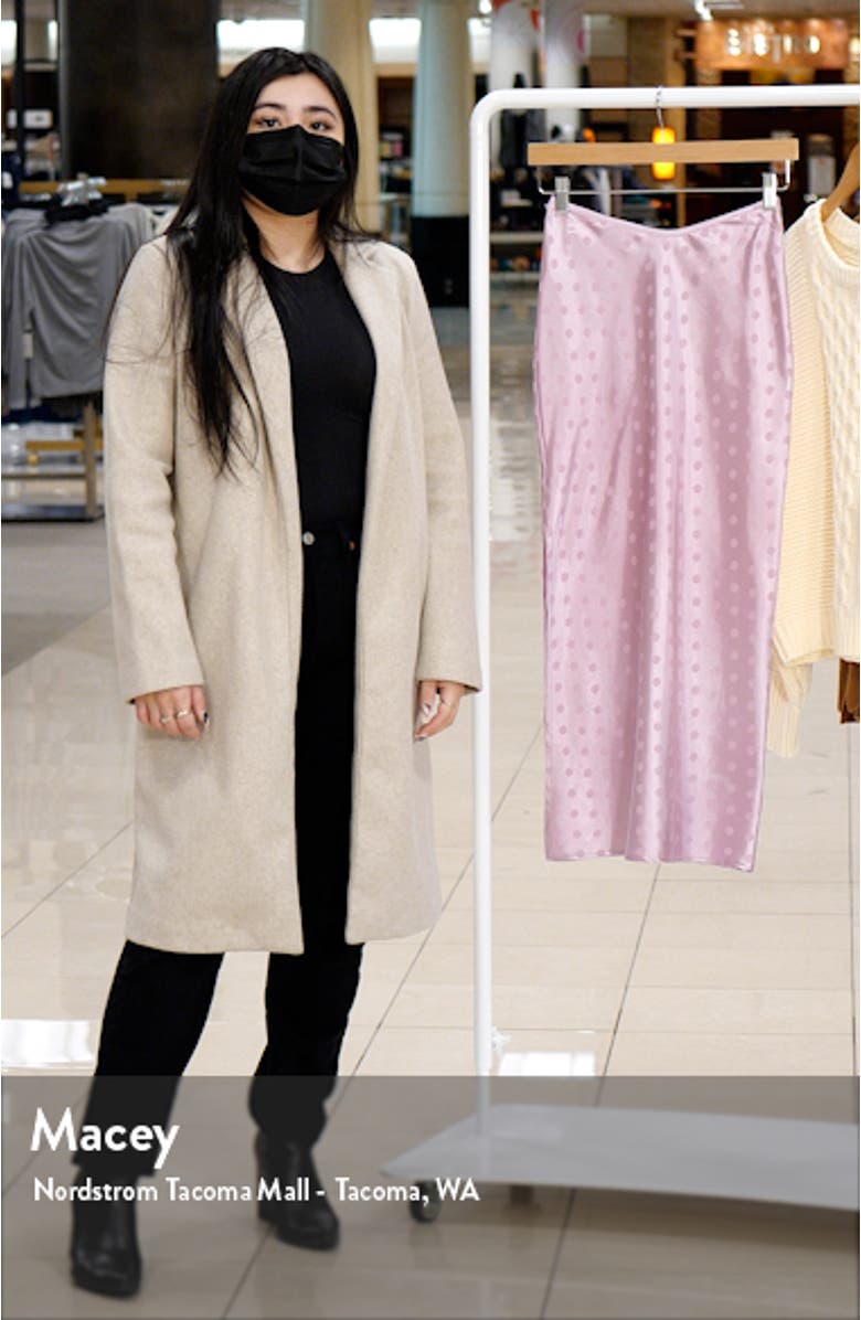 Ivy Polka Dot Satin Jacquard Midi Skirt, sales video thumbnail