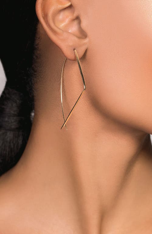 Lana Jewelry Angled Upside Down Hoop Earrings In Gold