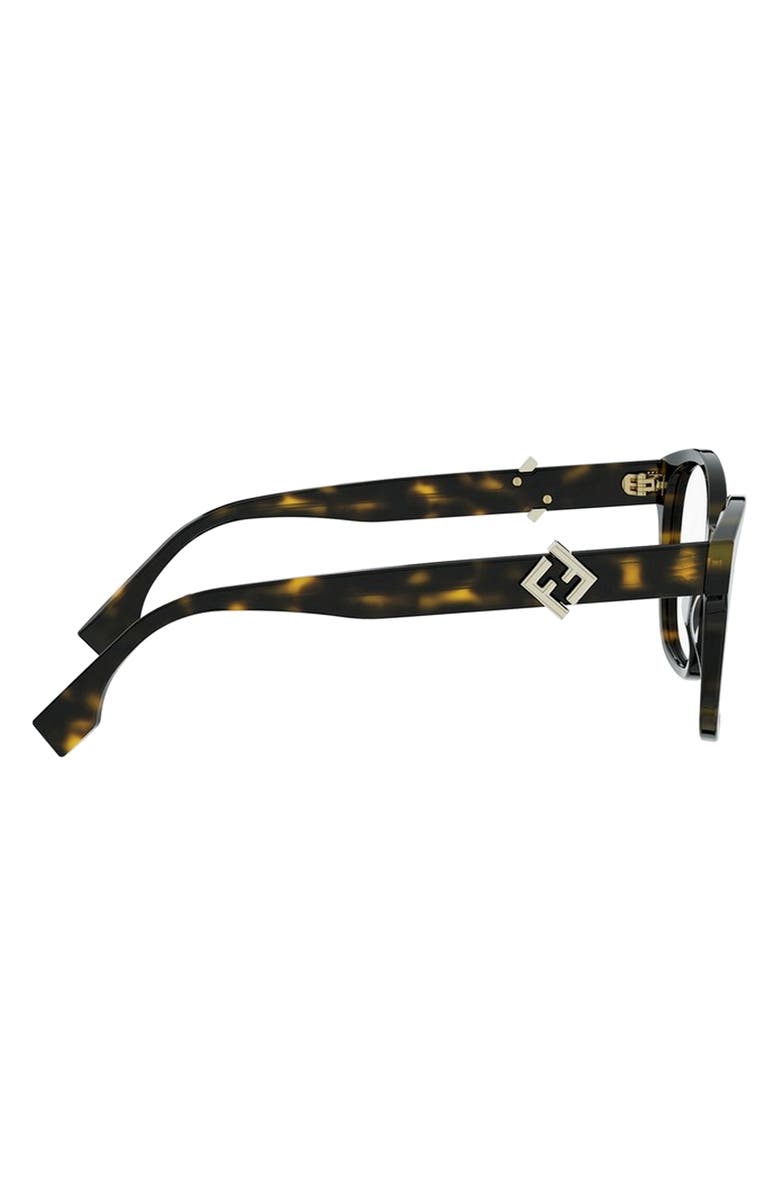 Fendi FF Diamonds 52mm Square Optical Glasses, Alternate, color, Dark Havana