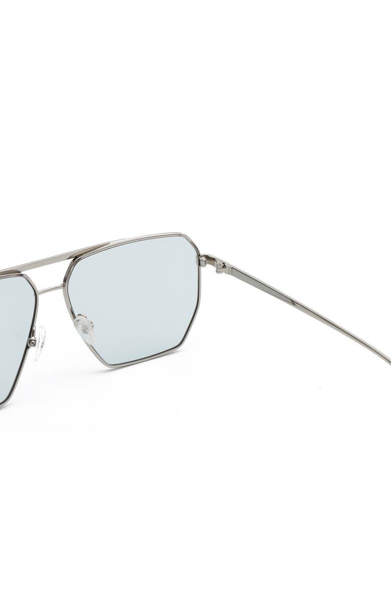 12PM STUDIOS London Metal Sunglasses, Alternate, color, Silver/Blue