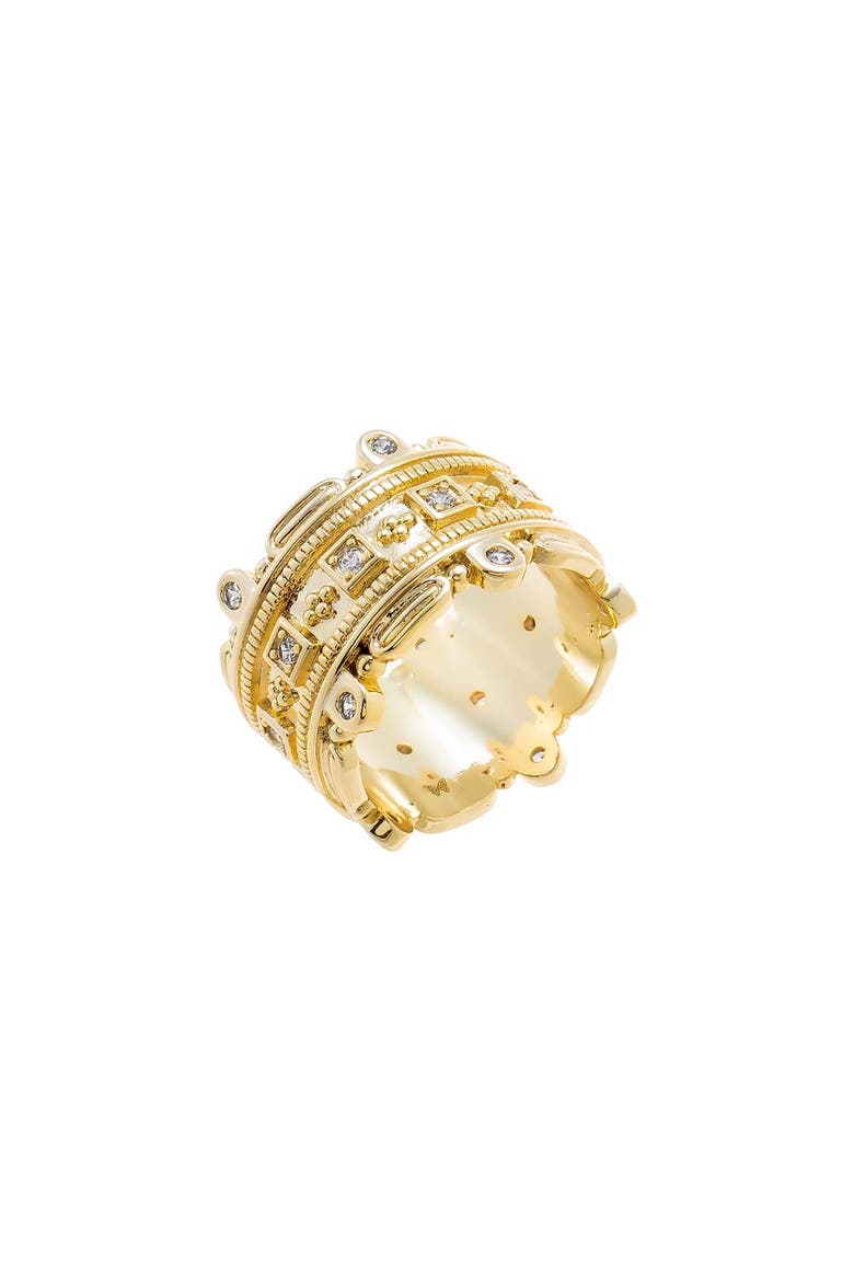 CZ Square Bezel Multi-Row Cocktail Ring, Main, color, Gold