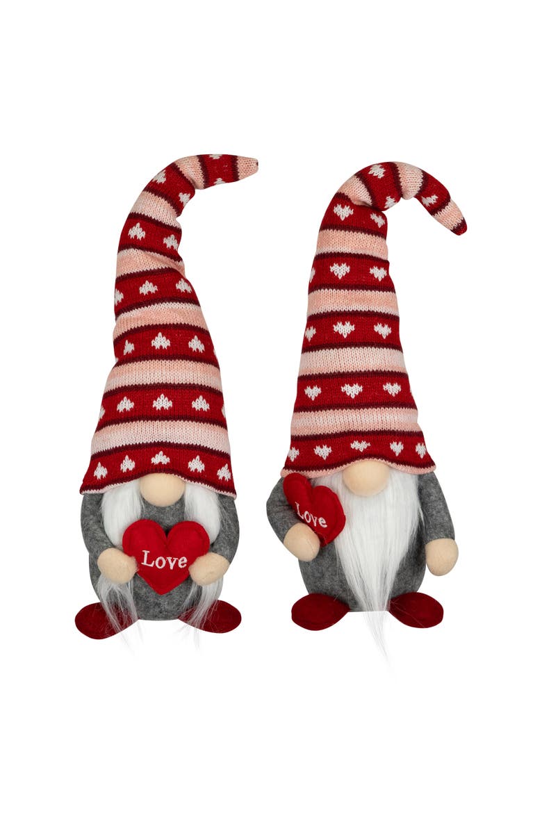 Northlight Girl and Boy "Love" Heart Valentine
s Day Gnomes - 15" - Set of 2, Main, color, Red