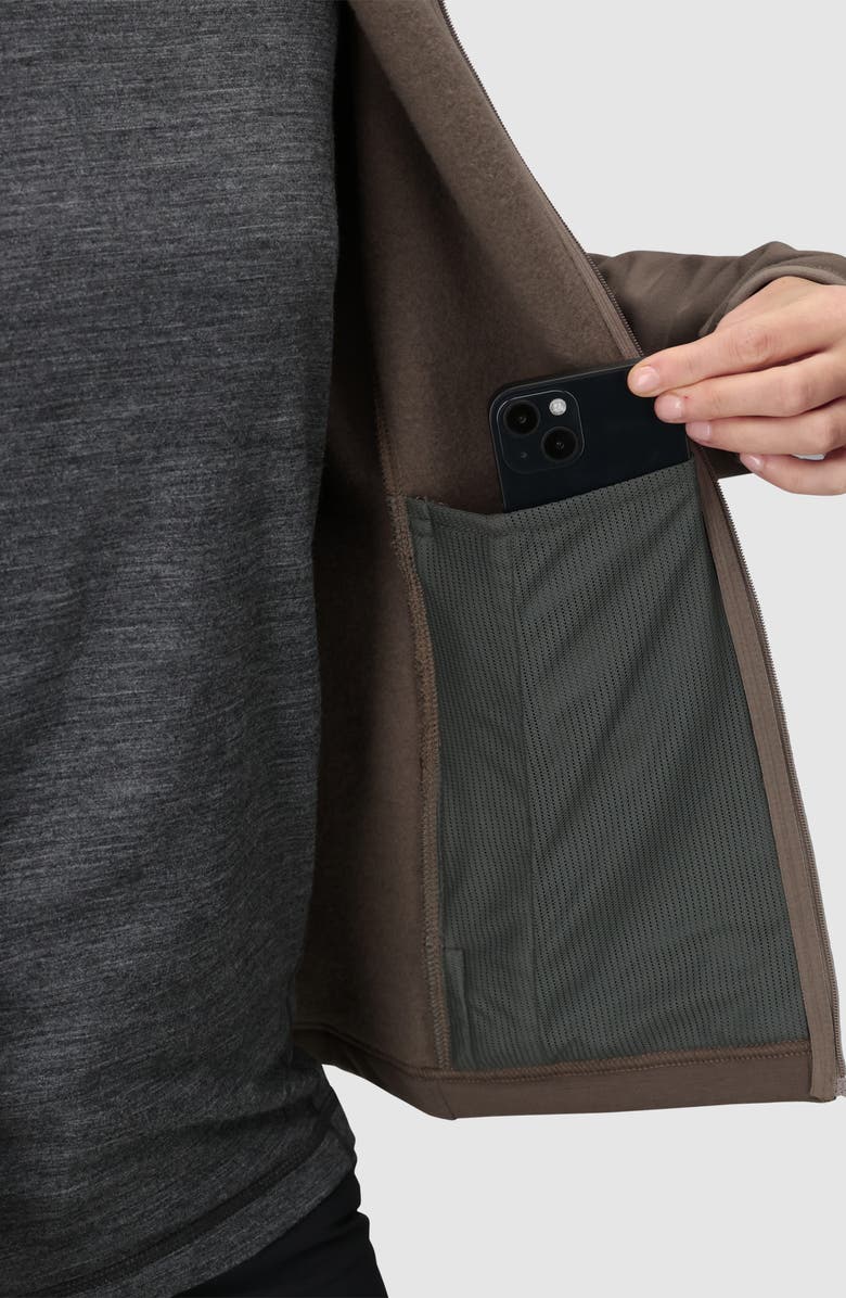 Outdoor Research Crescent Fleece Zip Hoodie, Alternate, color, Sable