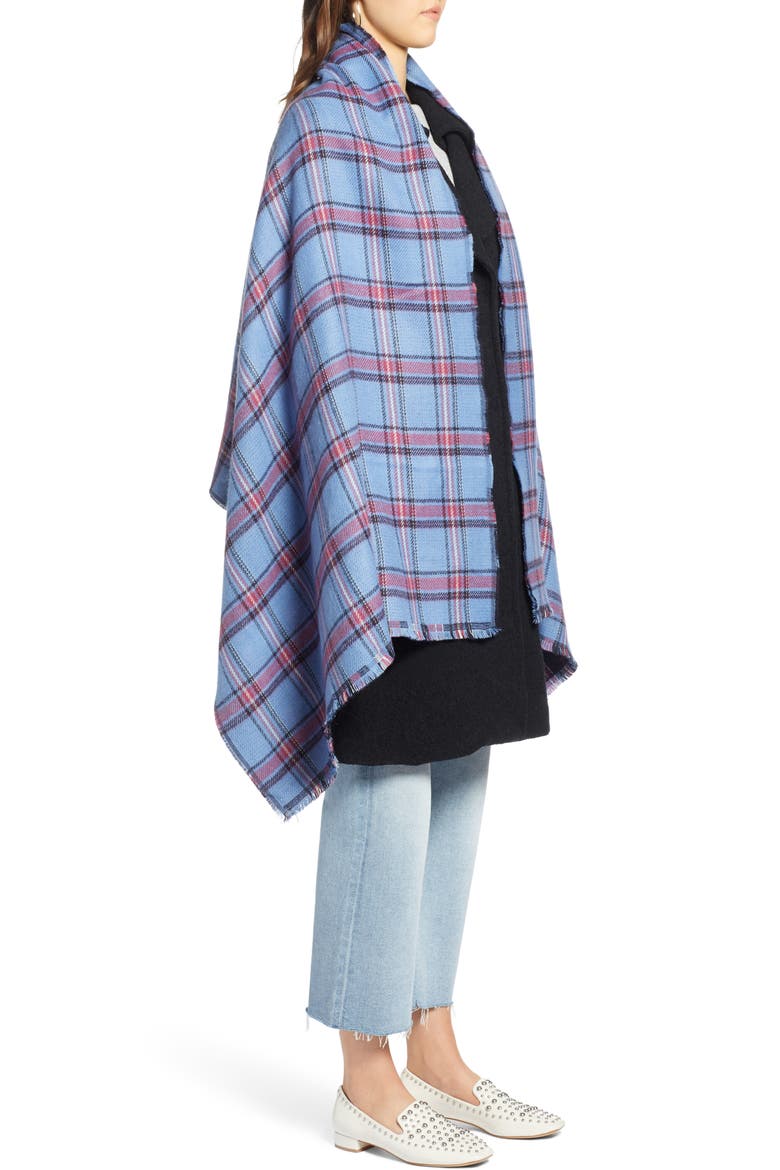 x Atlantic-Pacific Plaid Double Sided Blanket Wrap, Alternate, color, NAVY COMBO