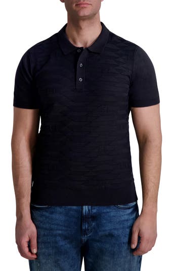 Karl Lagerfeld Paris Knit Polo In Black