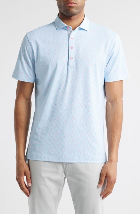 Poppy Microfloral Print PREP-FORMANCE Golf Polo