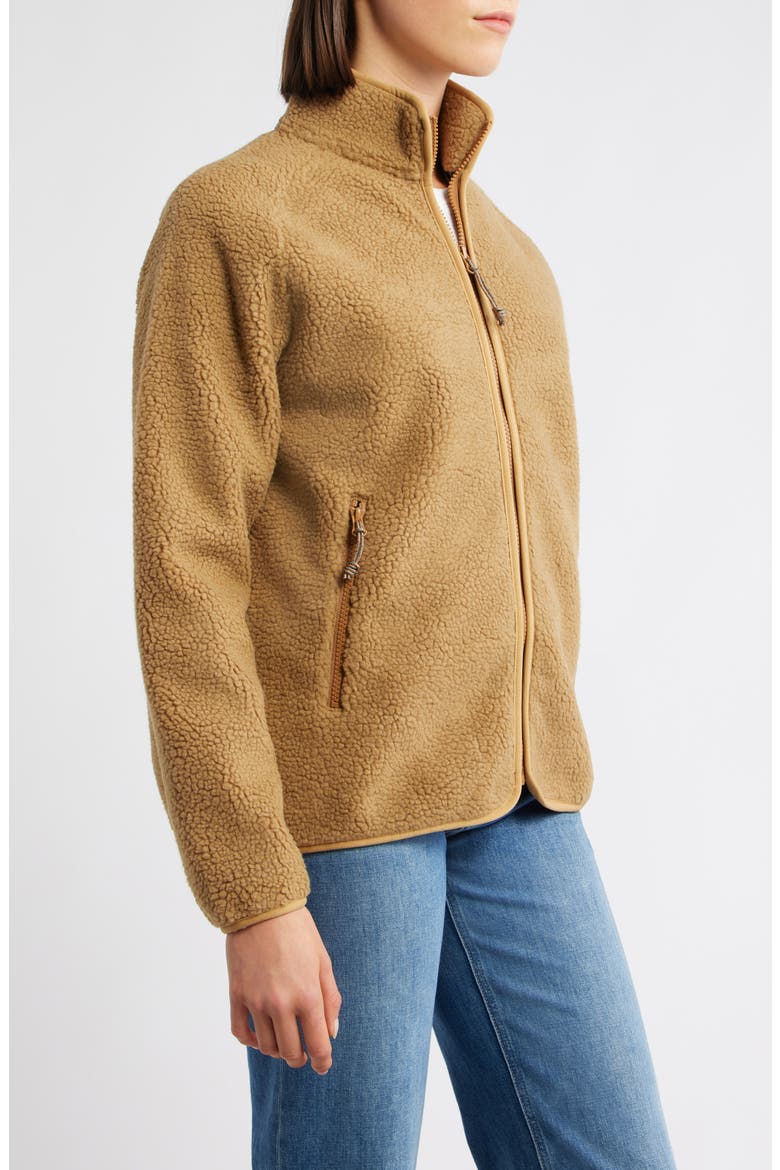 Women's Vardag Pile Fleece Zip Jacket, Alternate, color, BUCKWHEAT BROWN