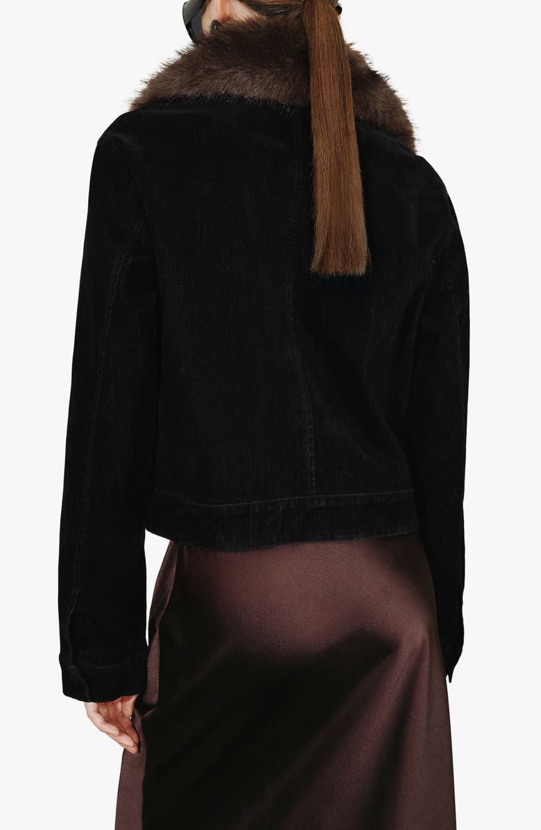 MANGO Velvet Jacket with Fur Collar, Alternate, color, 