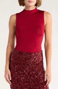 Alice + Olivia Nichol Mock Neck Sleeveless Bodysuit