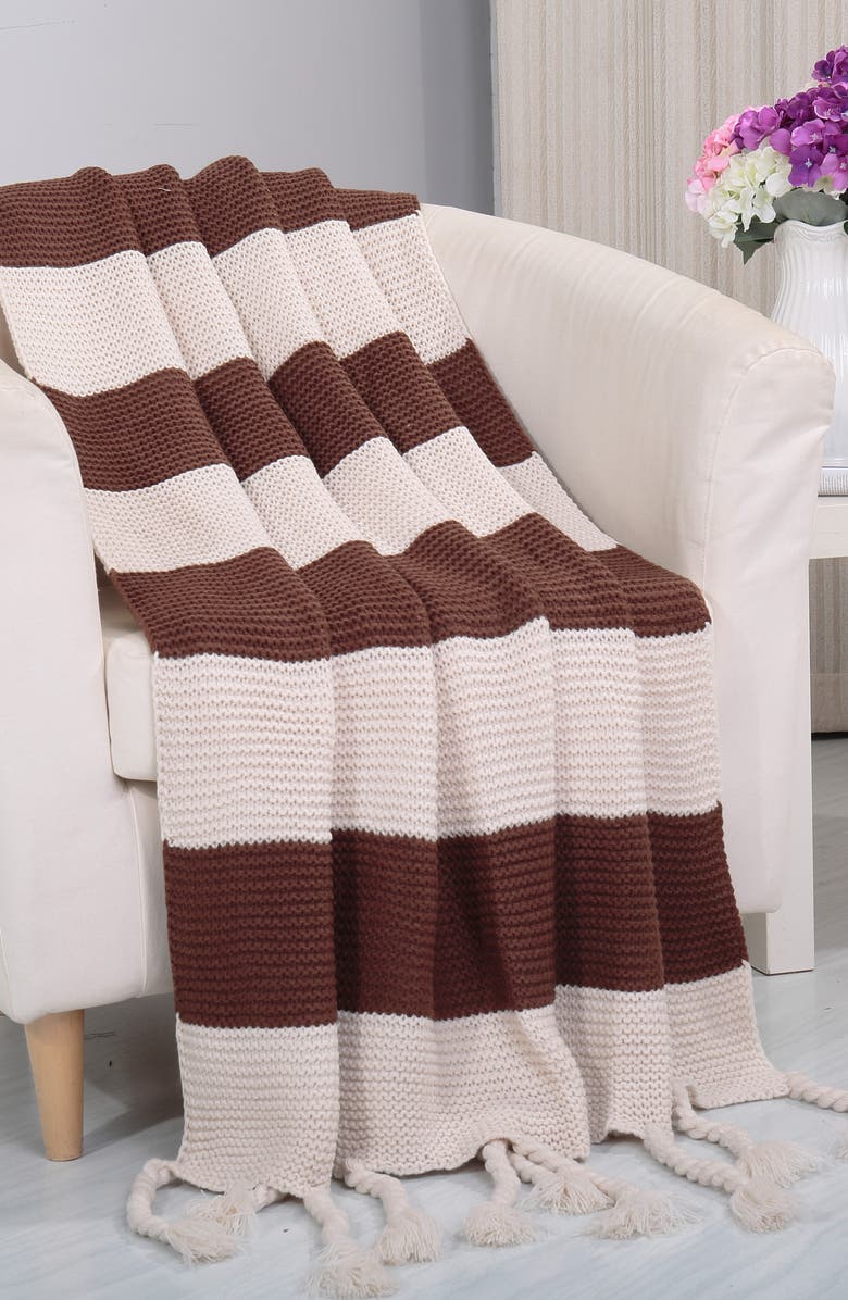 Luxury Home Vintage Stripe Fluffy Throw Blanket, Alternate, color, 
