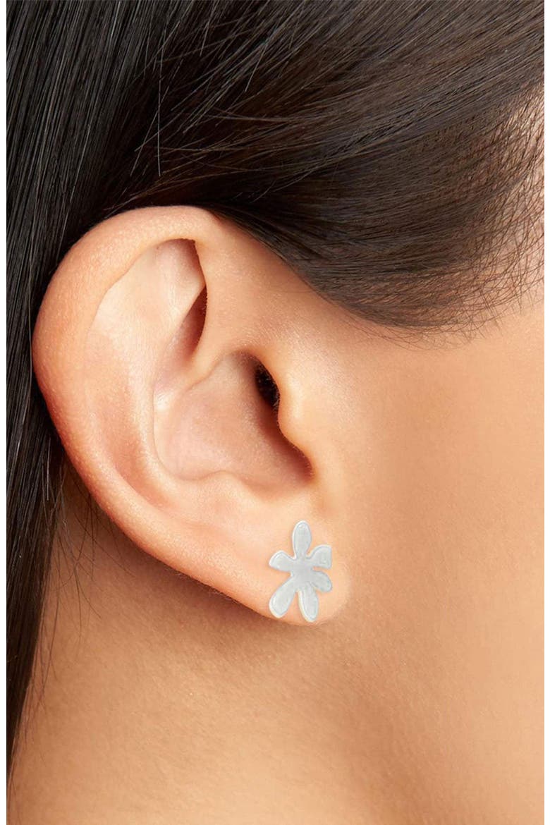 Paper Lily Stud Earrings, Alternate, color, WHITE