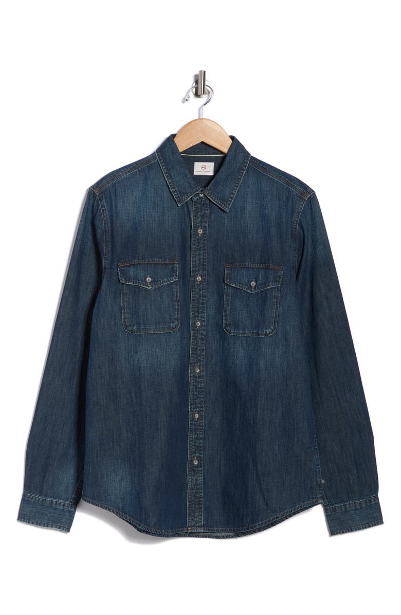 AG Benning Trim Fit Denim Sport Shirt, Alternate, color, Parted