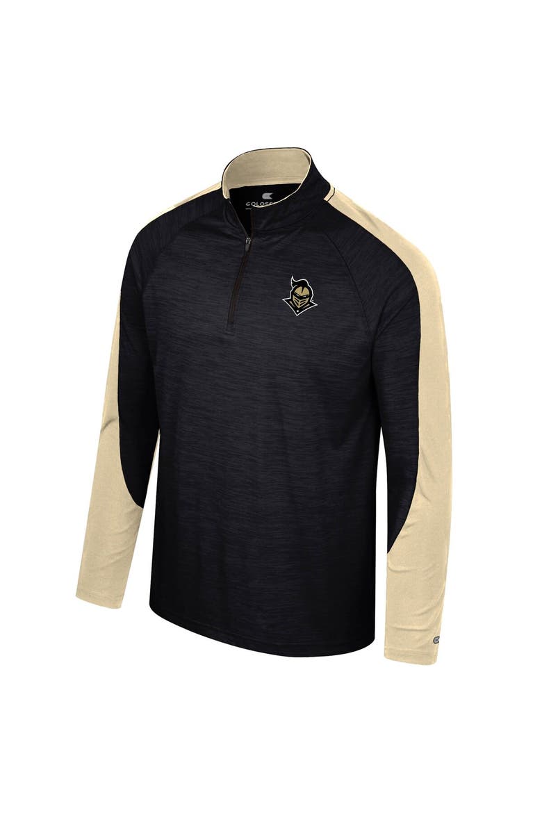 Men's Colosseum Black UCF Knights Langmore Raglan Quarter-Zip Top, Alternate, color, Black
